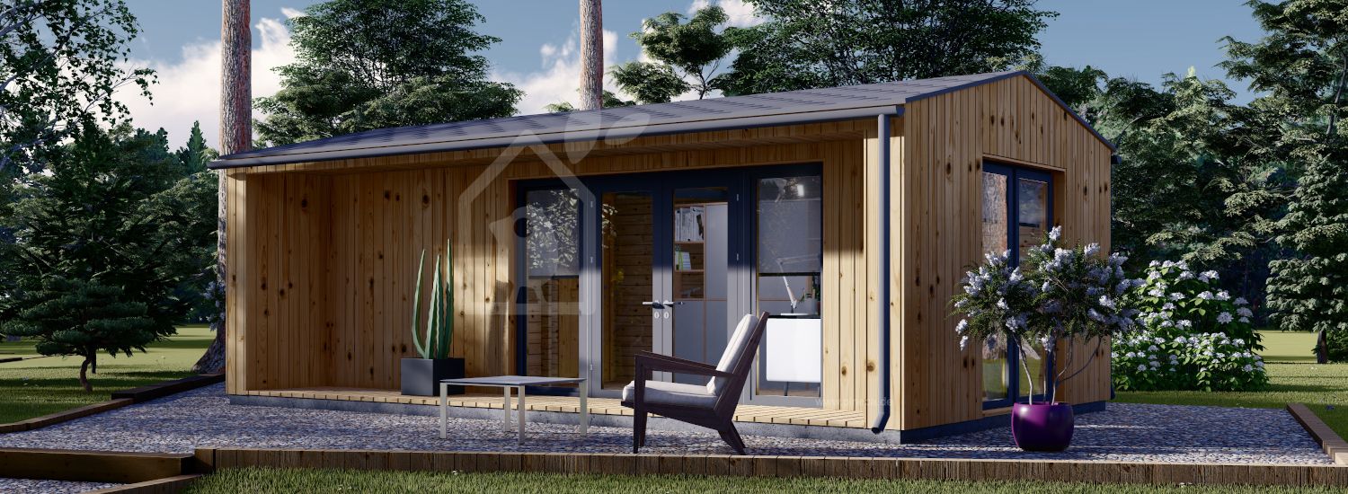 Gartenhaus aus Holz TINA (Isoliert, 34 mm + Holzverschalung), 7x4 m, 20 m² visualization 1