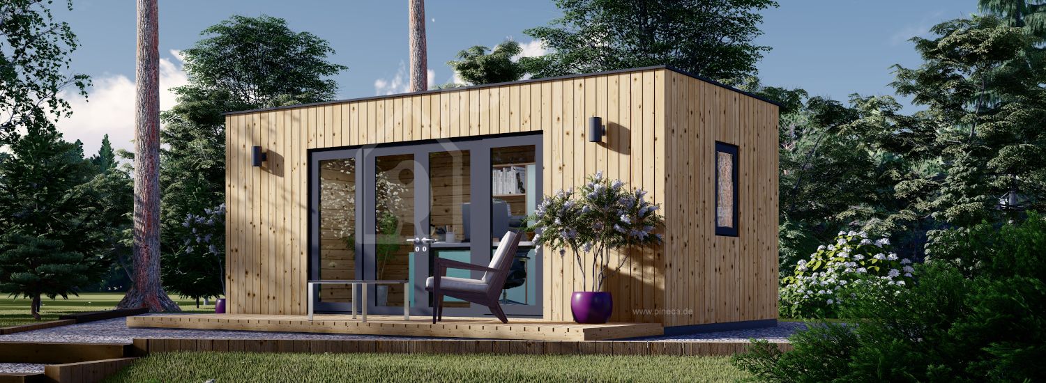 Gartenhaus aus Holz PREMIUM (Isoliert, 34 mm + Holzverschalung), 6x3 m, 18 m² visualization 1