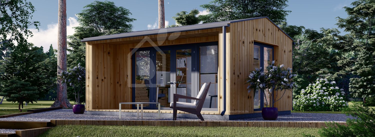 Gartenhaus aus Holz TINA (44 mm + Holzverschalung), 5x4 m, 15 m² visualization 1