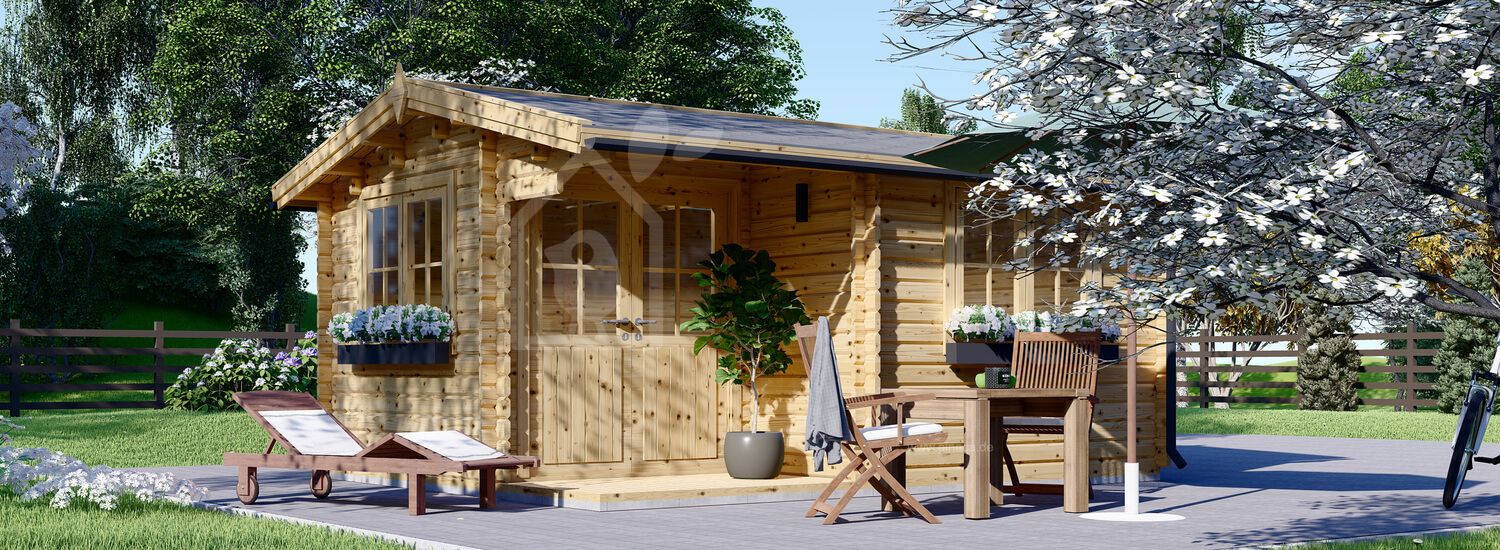 Gartenhaus aus Holz OSLO (Isoliert, 34+34 mm), 5x4 m, 20 m² visualization 1