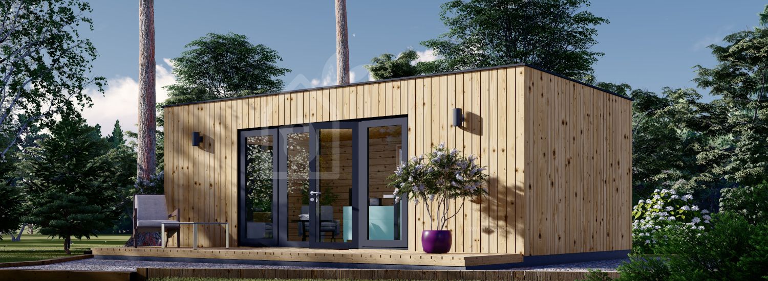 Gartenhaus aus Holz PREMIUM (Isoliert, 34 mm + Holzverschalung), 7x4 m, 28 m² visualization 1
