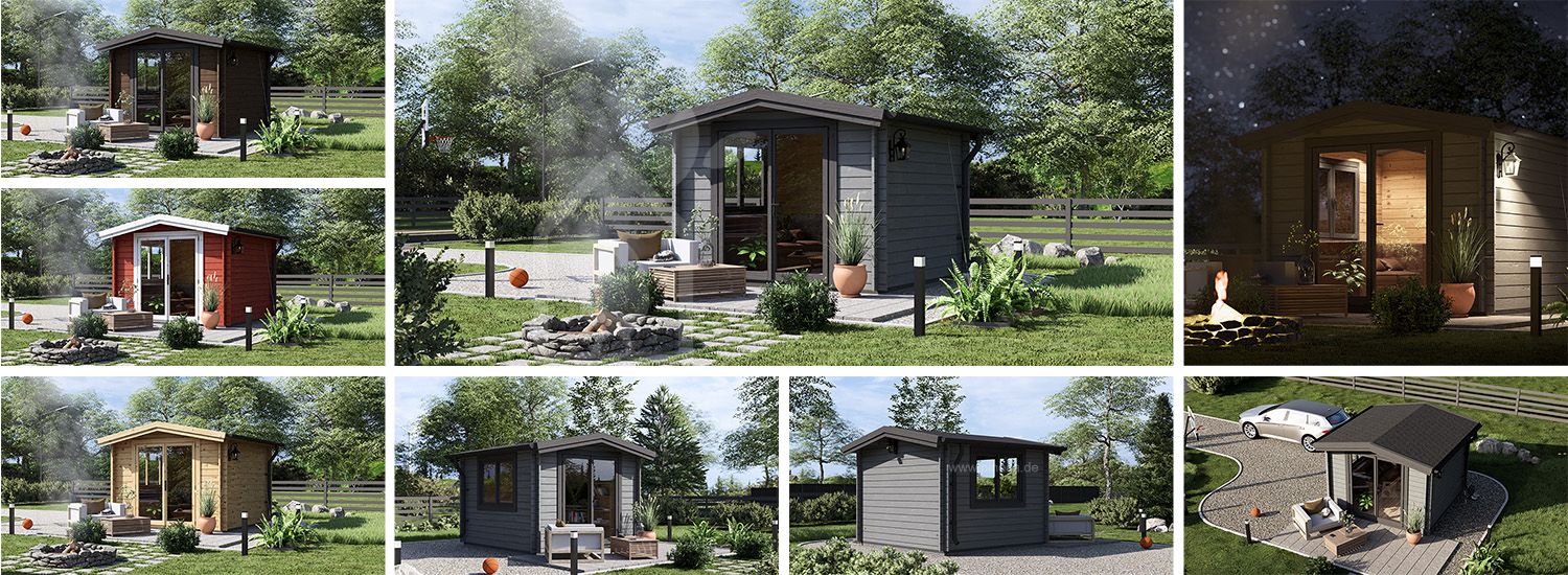 Gartenhaus aus Holz ADAM (34 mm), 3x3 m, 9 m² visualization 1