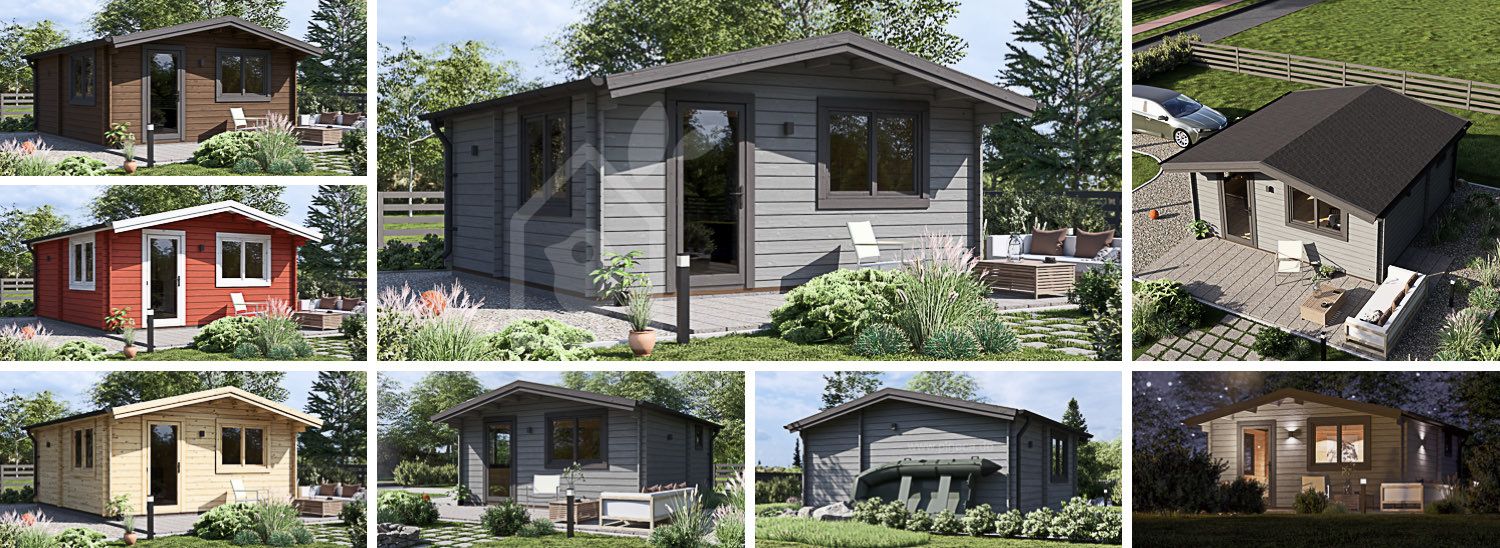 Kleines Holzhaus NINA (44 mm), 5x5 m, 25 m² visualization 1