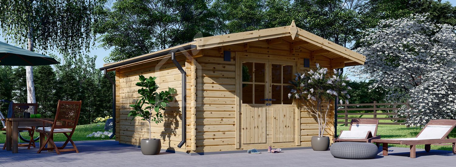 Gartenhaus aus Holz PALMA (34 mm), 4x4 m, 16 m² visualization 1