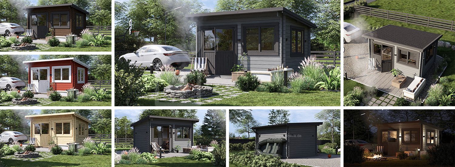 Gartenhaus aus Holz LILLE F (44 mm), 4x3 m, 12 m² visualization 1