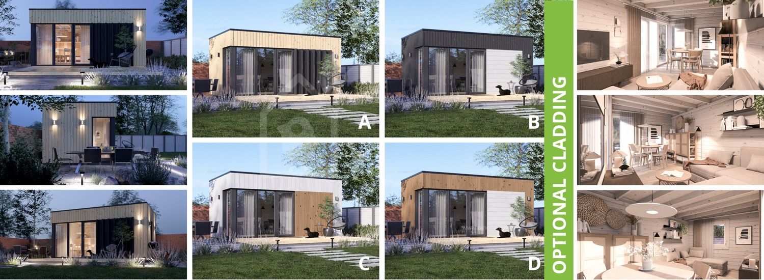 Gartenhaus aus Holz PREMIUM (34 mm + Holzverschalung), 5x3 m, 13 m² visualization 1