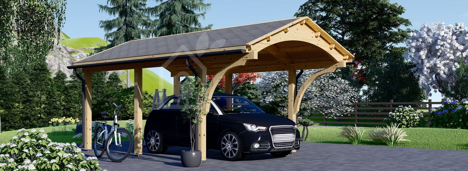 Carport aus Holz BETSY, 3,6x6 m, 20 m² visualization 1