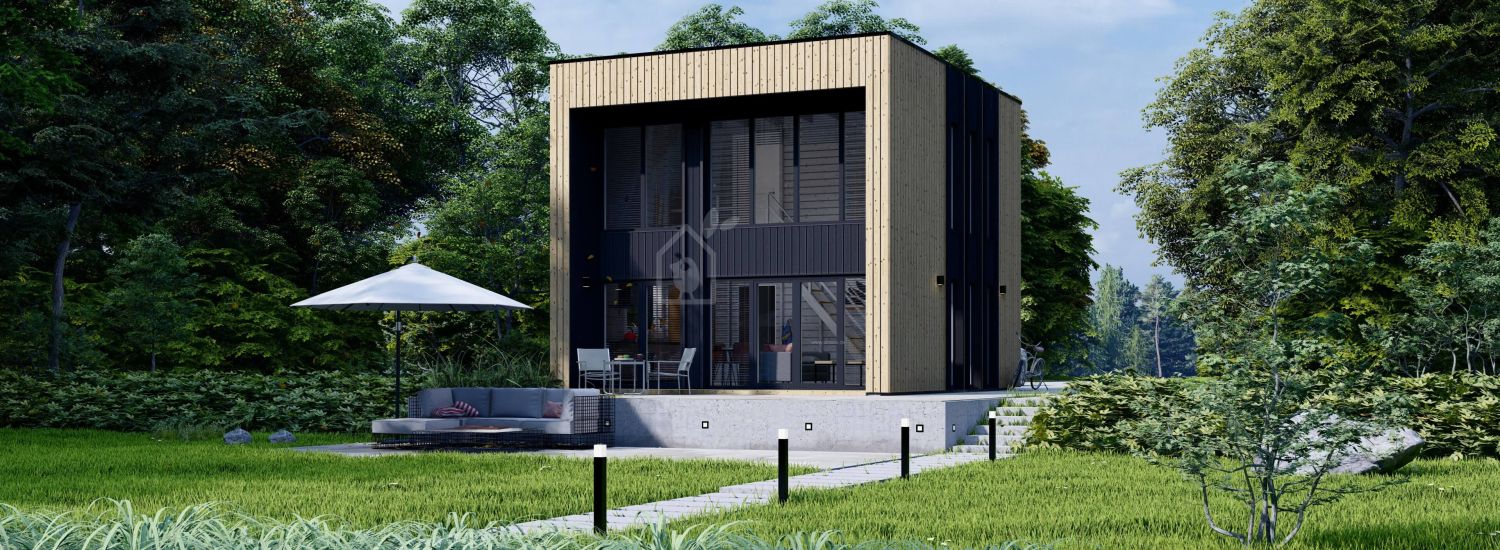 Holzhaus KAYA 4L (44 mm + Holzverschalung), 50 m² visualization 1