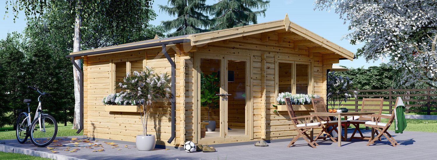 Gartenhaus aus Holz WISSOUS (44 mm), 5x5 m, 25 m² visualization 1