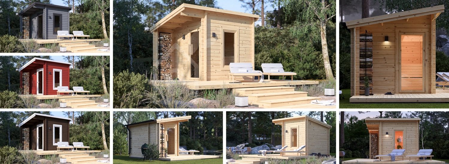 Gartensauna VIGOR (44 mm), 3.3x2.5 m, 4.85 m² visualization 1