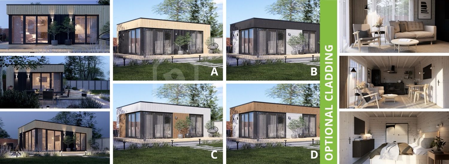 Gartenhaus aus Holz PREMIUM (34 mm + Holzverschalung), 6,5x4,5 m, 26 m² visualization 1