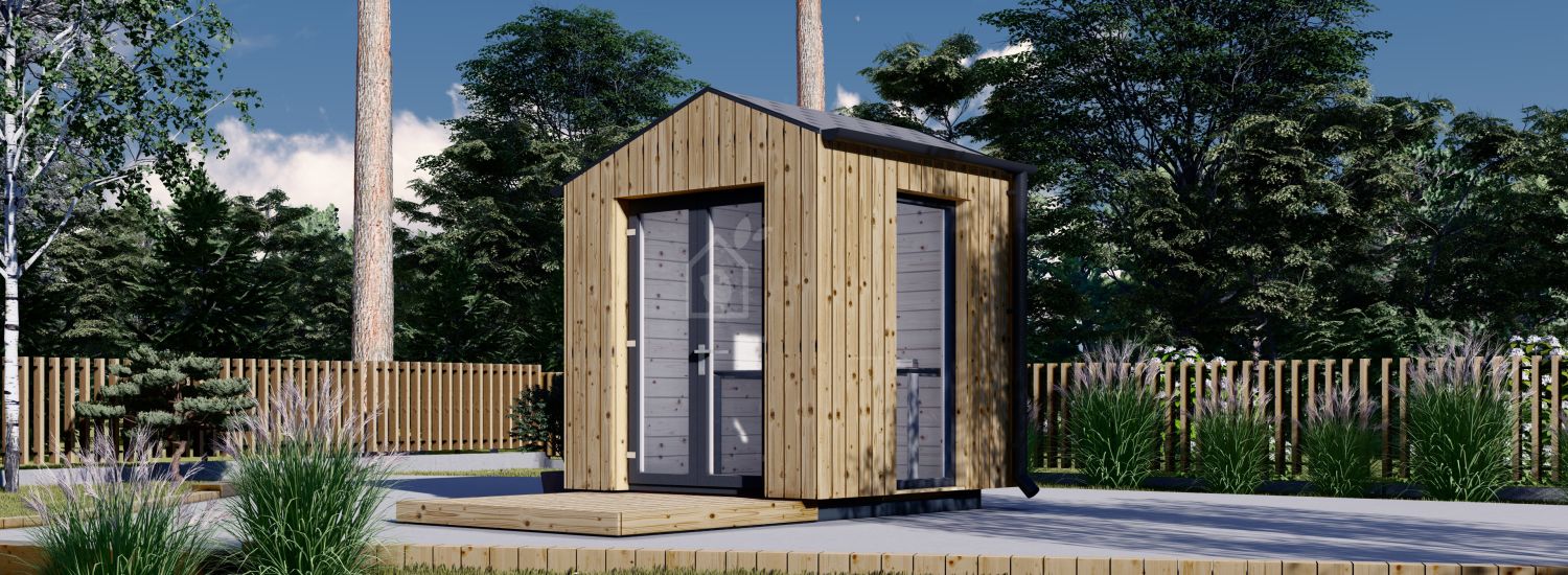 Gartenhaus aus Holz TONIA (Isoliert, 34 mm + Holzverschalung), 2x2 m, 4 m² visualization 1