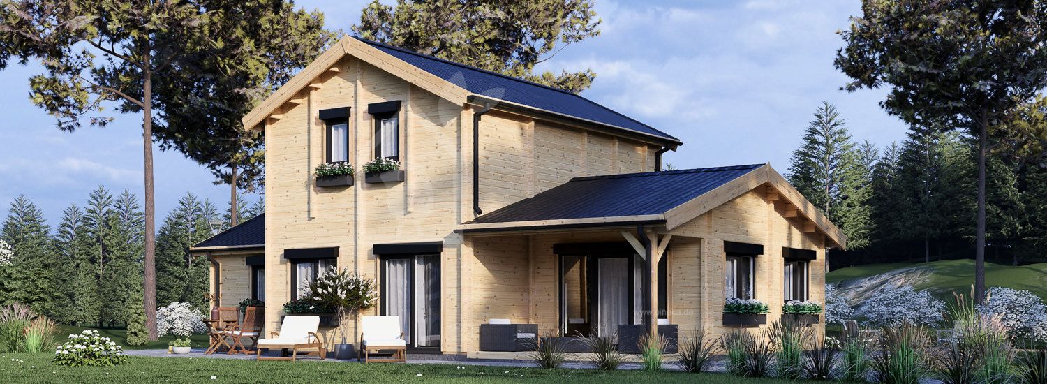 Holzhaus HOLLAND S (66 mm), 113 m² + 13 m² Terrasse visualization 1