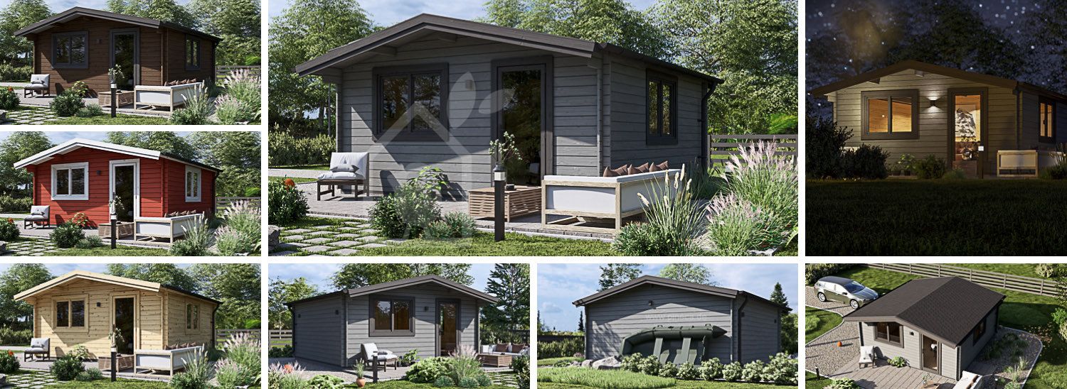 Gartenhaus aus Holz DREUX (44 mm), 5x5 m, 25 m² visualization 1