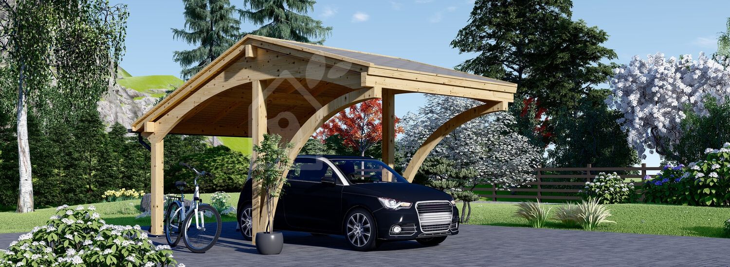Carport aus Holz CORA, 3 x 5,9 m, 18 m² visualization 1