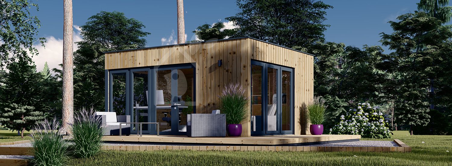 Gartenhaus aus Holz PREMIUM (Isoliert, 34 mm + Holzverschalung), 5x4 m, 20 m² visualization 1
