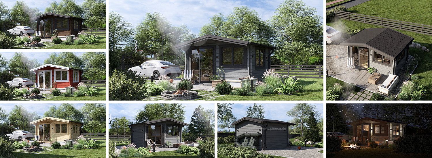 Gartenhaus aus Holz WISSOUS (44 mm), 4x3 m, 12 m² visualization 1