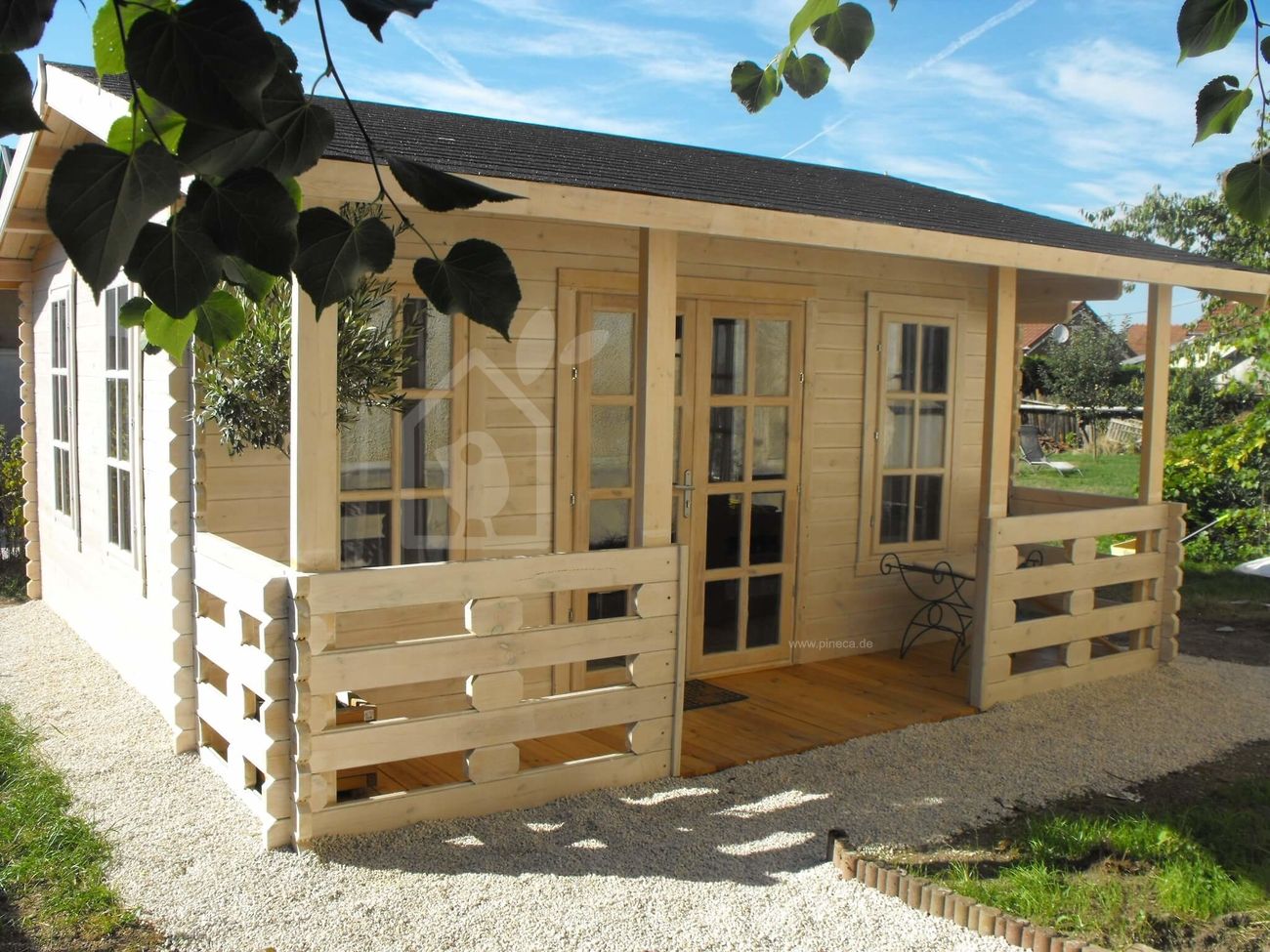 Gartenhaus Holz Gartenhütte ROYAL (Isoliert, 34+34 mm), 5x5 m, 25 m²