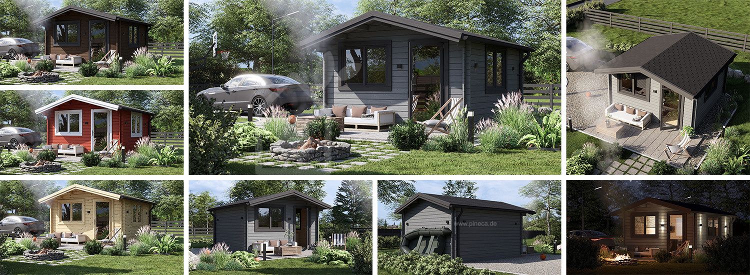 Gartenhaus aus Holz DREUX (34 mm), 4x4 m, 16 m² visualization 1