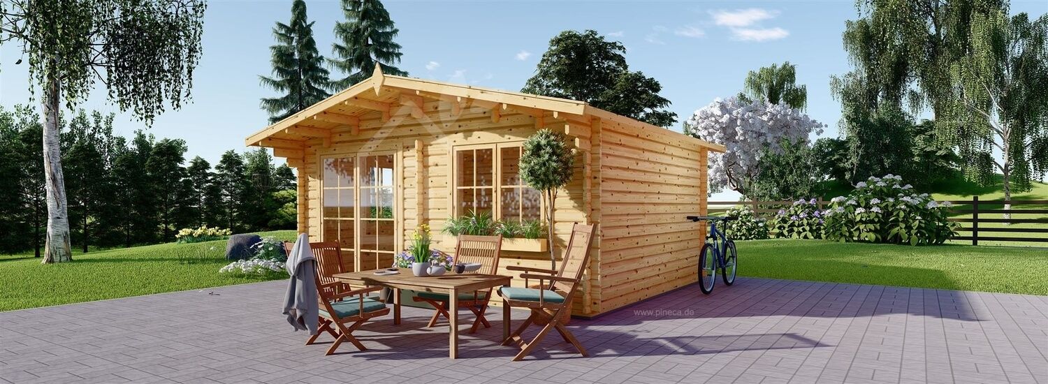Gartenhaus aus Holz WISSOUS (34 mm), 5x5 m, 25 m² visualization 1