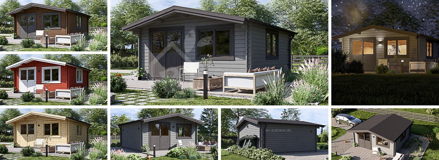 Gartenhaus aus Holz LILLE (44 mm), 5x5 m, 25 m² visualization 1