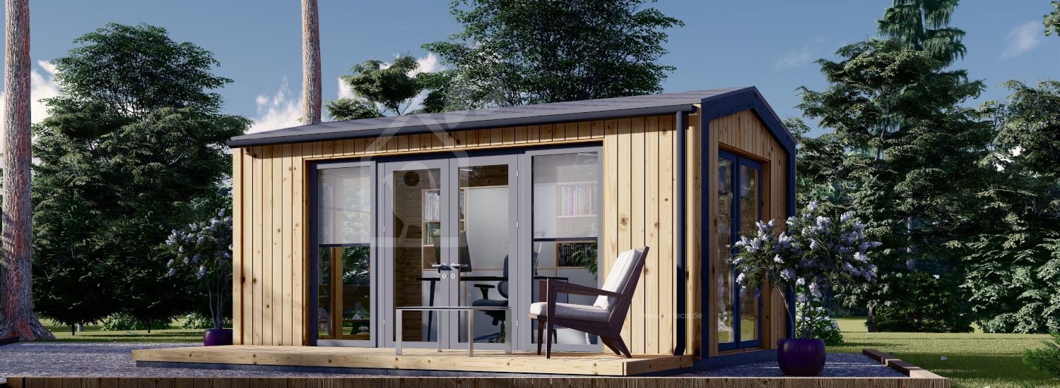 Gartenhaus aus Holz EMMY S (Isoliert, 34 mm + Holzverschalung), 5x3 m, 15 m² visualization 1